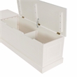 Linon Troyin Backless Corner Nook with Storage in Solid White Pine