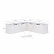 Linon Troyin Backless Corner Nook with Storage in Solid White Pine