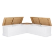 Linon Troyin Backless 2 Tone Storage Nook and Round Table in Natural/White Wood