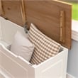 Linon Troyin Backless 2 Tone Storage Nook and Round Table in Natural/White Wood
