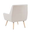 Linon Trelis Upholstered Tufted Accent Chair Natural Wood Legs in Cream Sherpa