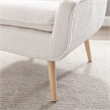 Linon Trelis Upholstered Tufted Accent Chair Natural Wood Legs in Cream Sherpa