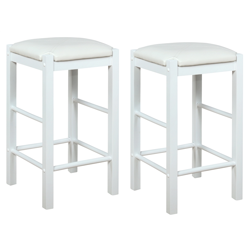 Linon Tifton Five Piece Wood Faux Marble Tavern Set in White