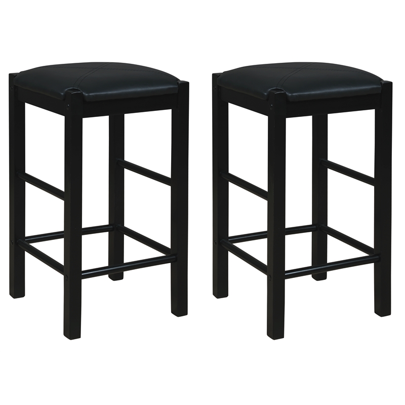 Linon Tifton Five Piece Wood Faux Marble Tavern Set in Black