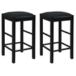 Linon Tifton Five Piece Wood Faux Marble Tavern Set in Black