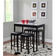 Linon Tifton Five Piece Wood Faux Marble Tavern Set in Black