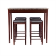 Linon Tifton Five Piece Wood Faux Marble Tavern Set in Espresso