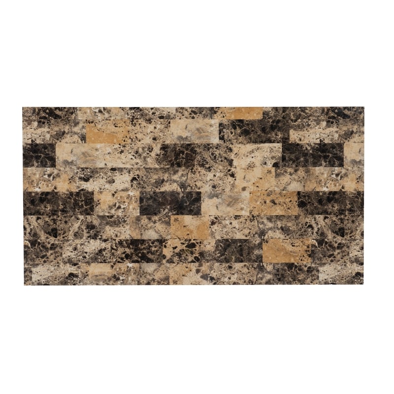 Linon Tifton Five Piece Wood Faux Marble Tavern Set in Espresso