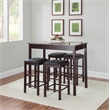 Linon Tifton Five Piece Wood Faux Marble Tavern Set in Espresso