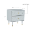 Linon Alick Wood Geo Texture 2 Drawer Nightstand with Gold Hardware in Gray
