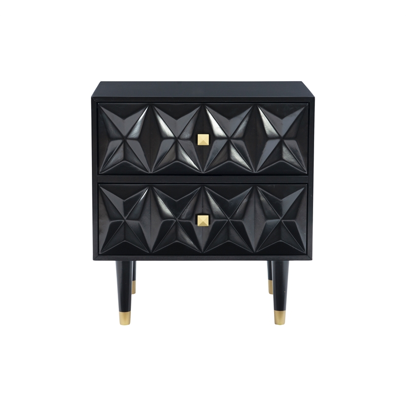 Glossy black store nightstand