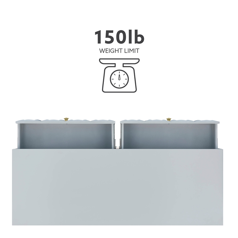 Linon Alick Wood Geo Texture 6 Drawer Dresser with Gold Hardware in Gray