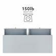 Linon Alick Wood Geo Texture 6 Drawer Dresser with Gold Hardware in Gray
