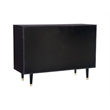 Linon Alick Wood Geo Texture 6 Drawer Dresser Gold Hardware in Glossy Black