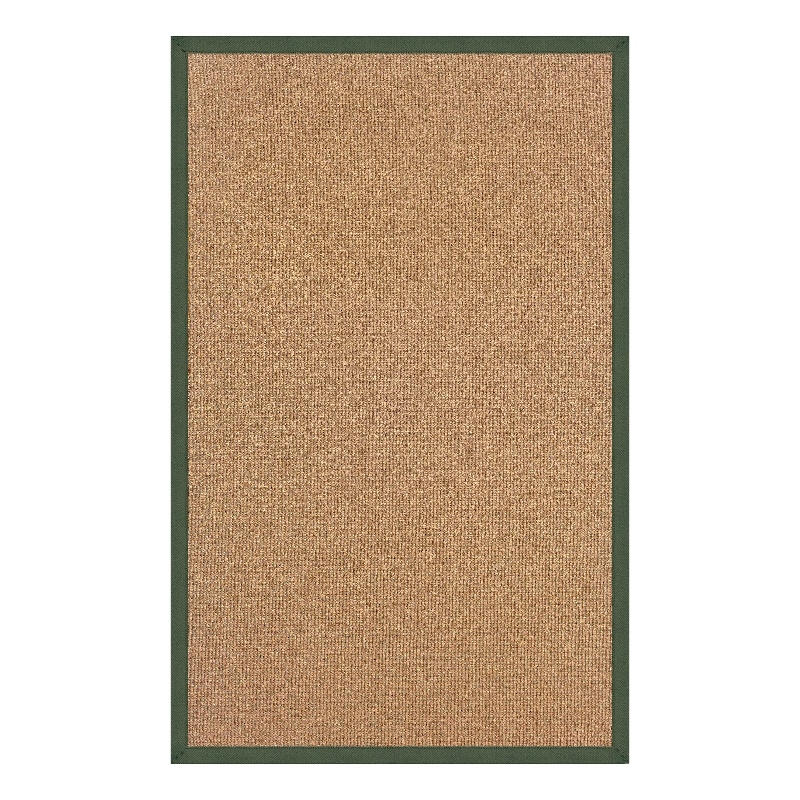 Linon Athena Machine Tufted Wool 4'x6' Rug in Cork and Green