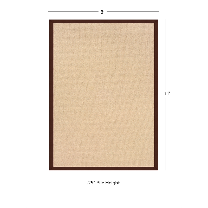 Linon Athena Machine Tufted Wool 8'x11' Rug in Natural and Brown