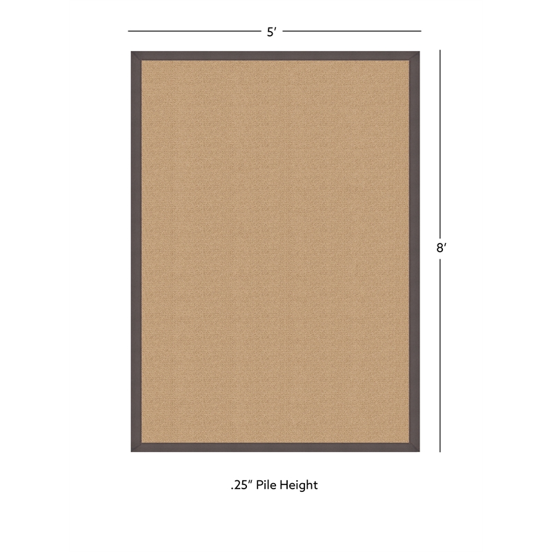 Linon Athena Machine Tufted Wool 5'x8' Rug in Sisal and Slate