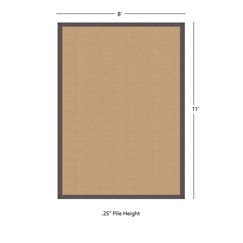 Linon Athena Machine Tufted Wool 8'x11' Rug in Sisal and Slate