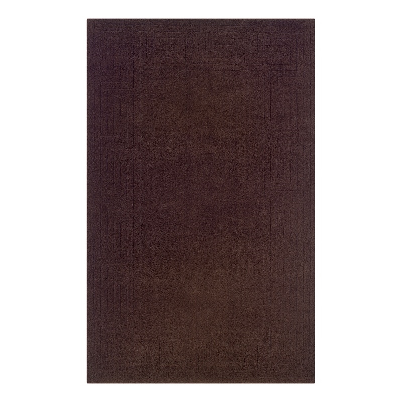 Linon Classic Greek Key Hand Woven Wool 5'x8' Rug in Brown