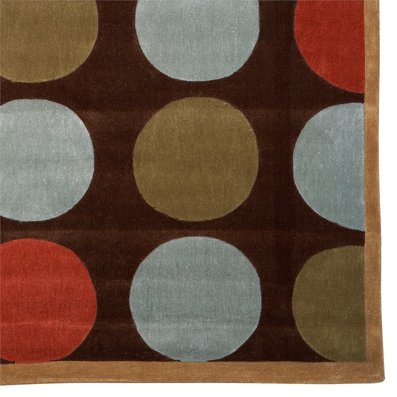 Linon Trio Devi Hand Tufted Polyester 8'x10' Rug in Brown