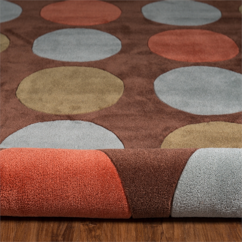 Linon Trio Devi Hand Tufted Polyester 8'x10' Rug in Brown