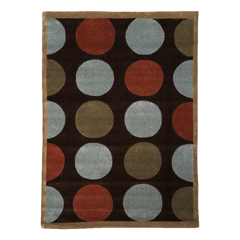 Linon Trio Devi Hand Tufted Polyester 8'x10' Rug in Brown