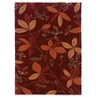 Linon Trio Floating Hand Tufted Polyester 5'x7' Rug in Garnet Red
