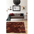 Linon Trio Floating Hand Tufted Polyester 5'x7' Rug in Garnet Red