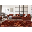 Linon Trio Floating Hand Tufted Polyester 8'x10' Rug in Garnet Red