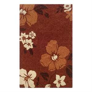 Linon Trio Bilson Hand Tufted Polyester 5'x7' Rug in Red