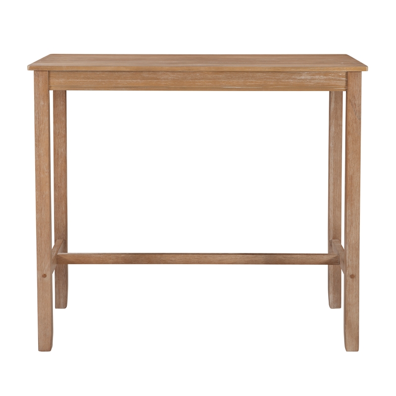 Linon Claridge Wood Bar Height Pub Table in Distressed Brown Finish
