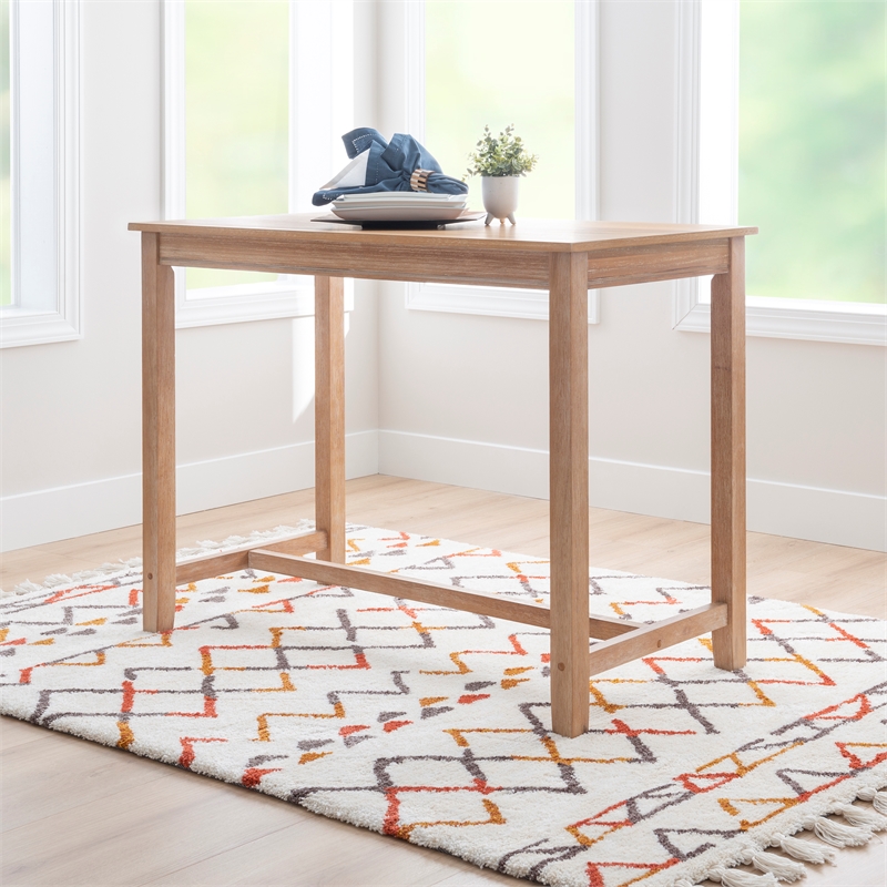 Linon Claridge Wood Counter Height Pub Table in Distressed Brown