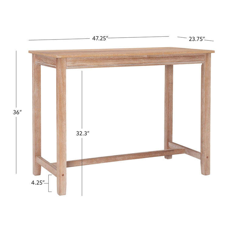 Linon Claridge Wood Counter Height Pub Table in Distressed Brown