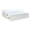 Linon Macey Twin to King Daybed 2 Spacious Drawers in White Pine Wood