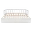 Linon Macey Twin to King Daybed 2 Spacious Drawers in White Pine Wood