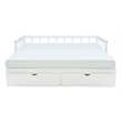 Linon Macey Twin to King Daybed 2 Spacious Drawers in White Pine Wood