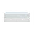Linon Macey Twin to King Daybed 2 Spacious Drawers in White Pine Wood
