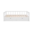 Linon Macey Twin to King Daybed 2 Spacious Drawers in White Pine Wood