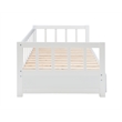 Linon Macey Twin to King Daybed 2 Spacious Drawers in White Pine Wood