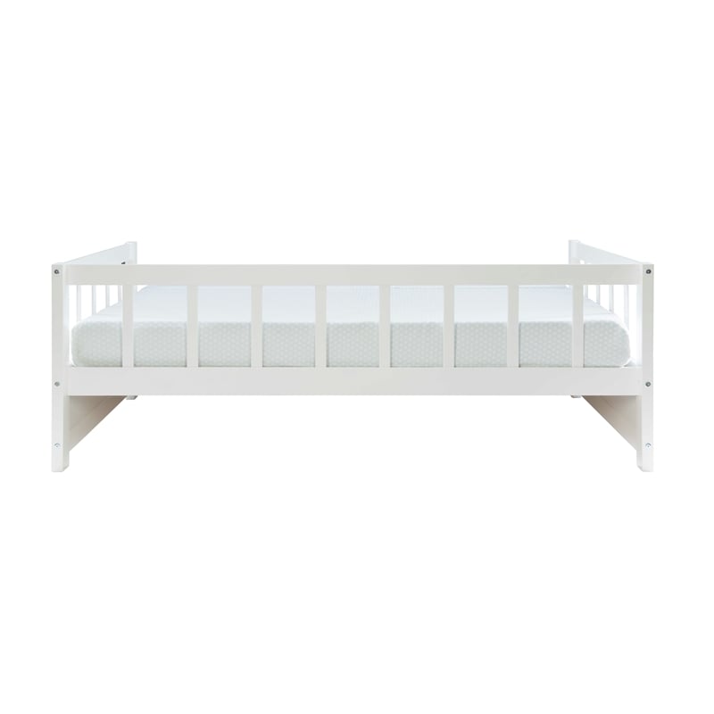 Linon Macey Twin to King Daybed 2 Spacious Drawers in White Pine Wood