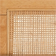 Linon Memphis Wood Bench Woven Cane Back Beige Padded Seat in Natural Finish