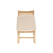 Linon Lorna Folding Side Chair Woven Cane Back Beige Padded Seat in Natural Wood