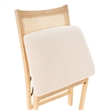 Linon Lorna Folding Side Chair Woven Cane Back Beige Padded Seat in Natural Wood