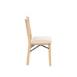 Linon Lorna Folding Side Chair Woven Cane Back Beige Padded Seat in Natural Wood