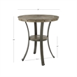 Linon Franklin Metal and Wood Pub Table in Pewter