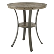 Linon Franklin Metal and Wood Pub Table in Pewter