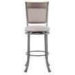 Linon Franklin Swivel Upholstered Barstool Nailhead Trim Steel Frame in Pewter