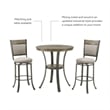 Linon Franklin Swivel Upholstered Barstool Nailhead Trim Steel Frame in Pewter