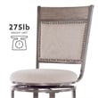 Linon Franklin Swivel Upholstered Barstool Nailhead Trim Steel Frame in Pewter
