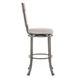 Linon Franklin Swivel Upholstered Barstool Nailhead Trim Steel Frame in Pewter